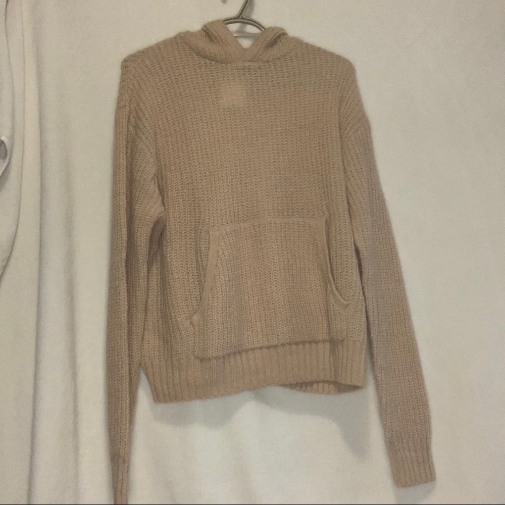 NWT H&M Beige Knit Pullover Hoodie